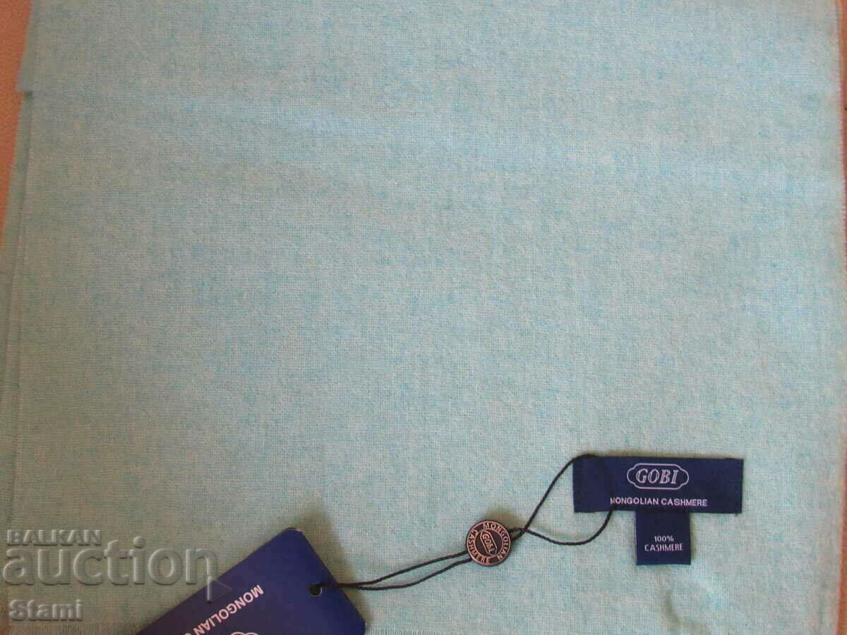 Fine scarf 100% cashmere, mint color, Mongolia - 7 Fine scarf 100% cashmere, mint color, Mongolia - 7