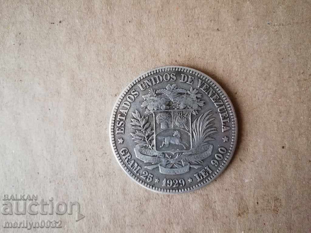 Argintiu Bolivar argint, monedă