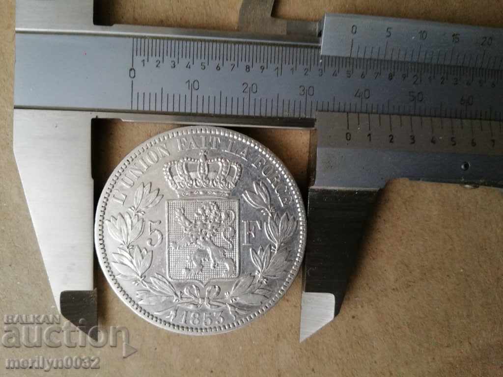 Silver 5 francs of silver, coin - 5