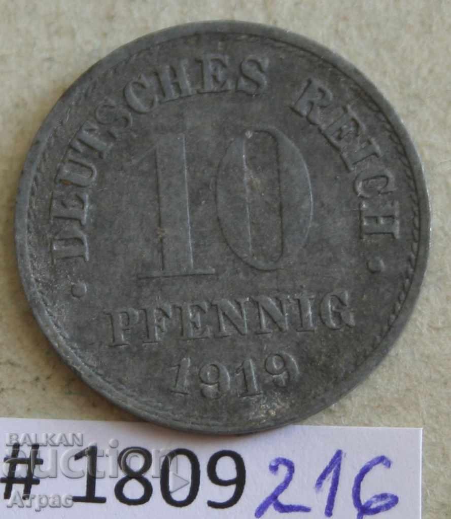 10 пфениг 1919 Германия