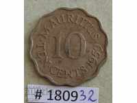 10 cents 1959 Mauritius