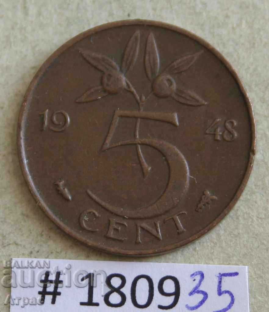 5 cenți 1948 Olanda
