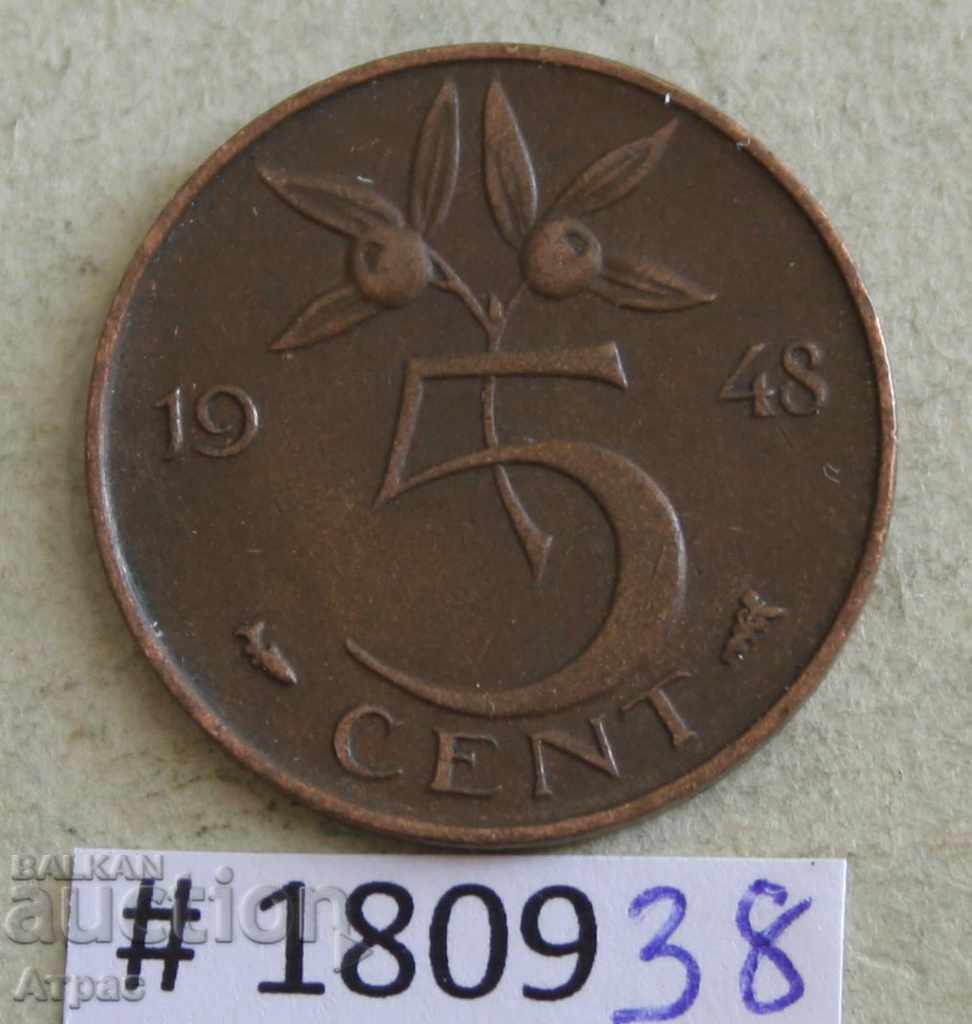 5 cenți 1948 Olanda