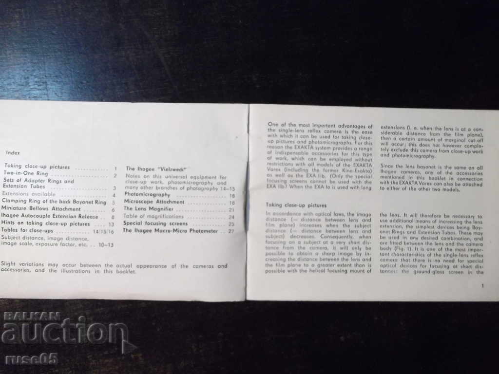 "EXAKTA and EXA accessories" - 28 pages with price 15.00 BGN | € 7.67 "EXAKTA and EXA accessories" - 28 pages with price 15.00 BGN | € 7.67