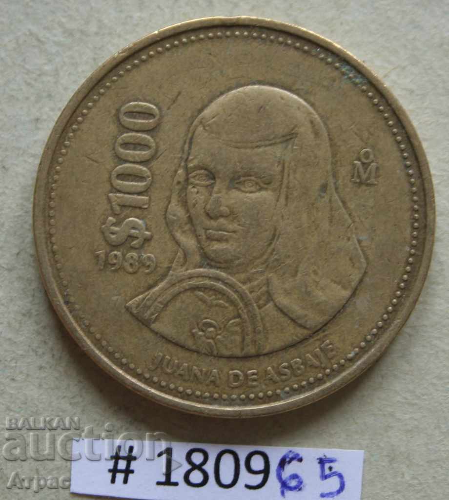 1000 pesos 1989 Mexico
