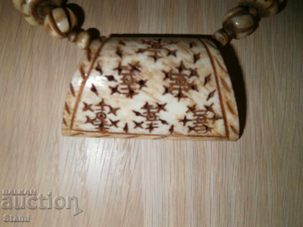 Grunge necklace of camel bone - 7