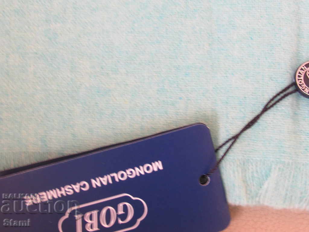 Eșarfă fină 100% cașmir, culoare mentă, Mongolia - 6 Eșarfă fină 100% cașmir, culoare mentă, Mongolia - 6