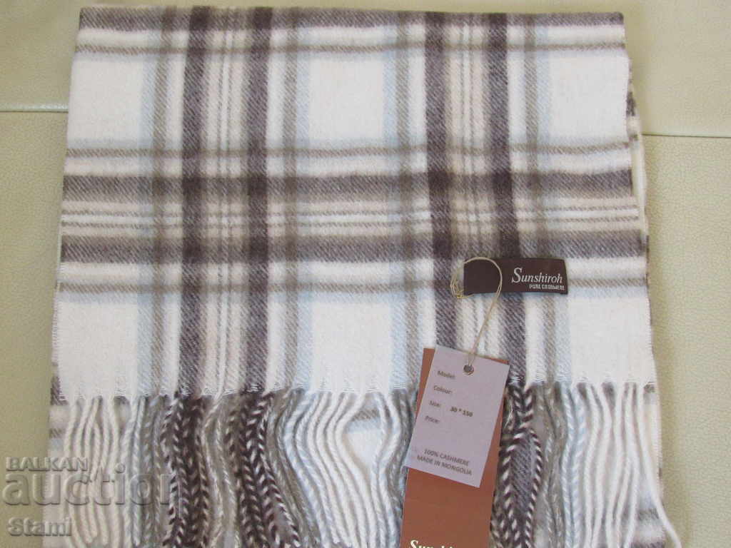 Delivery of Fine scarf 100% cashmere, check, Mongolia