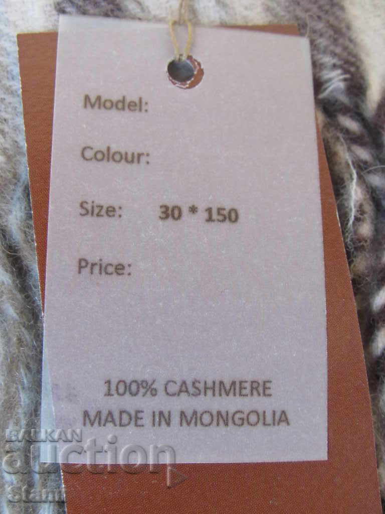 Fine scarf 100% cashmere, check, Mongolia - 5