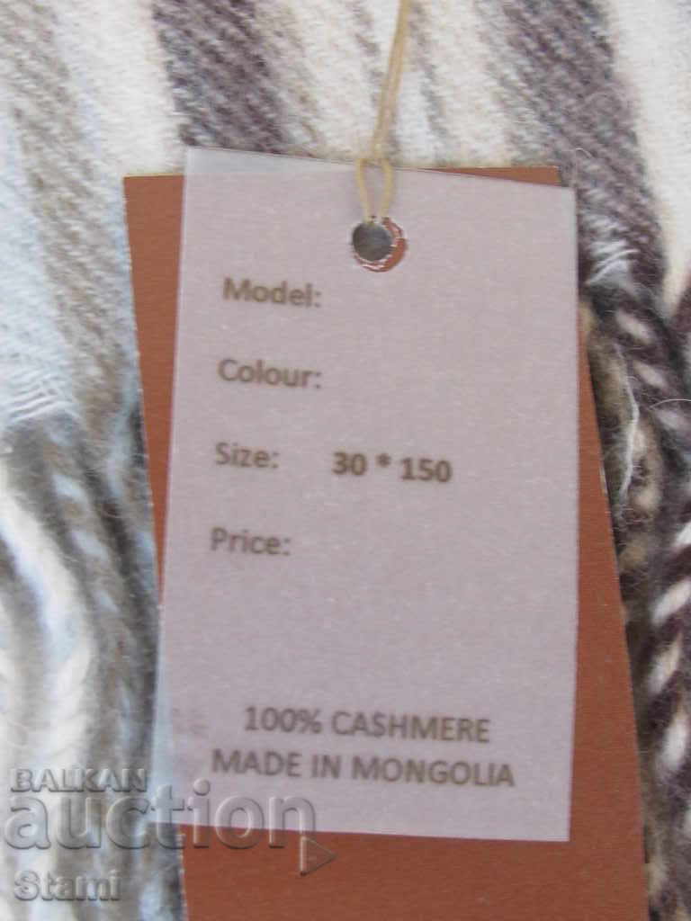 Fine scarf 100% cashmere, check, Mongolia - 6
