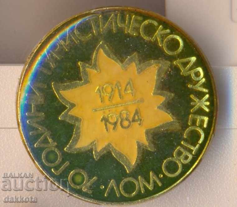 Badge 70 years Tourist company Lom 1914-1984