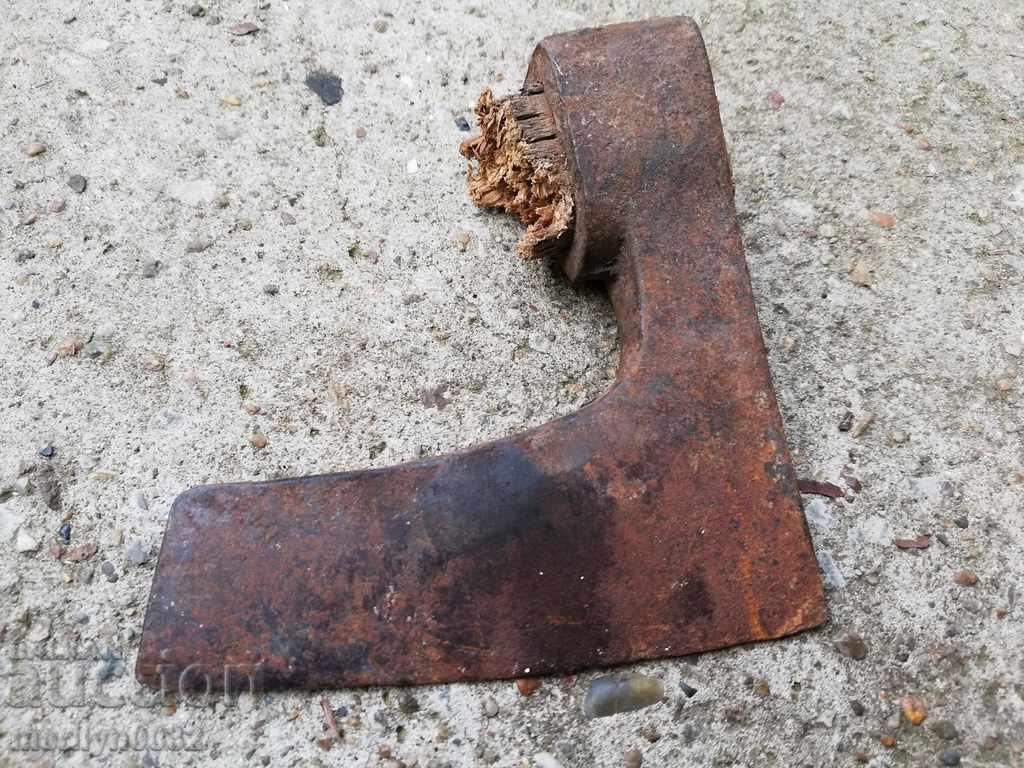 Auction  Old ax with seal marking tool wrought iron