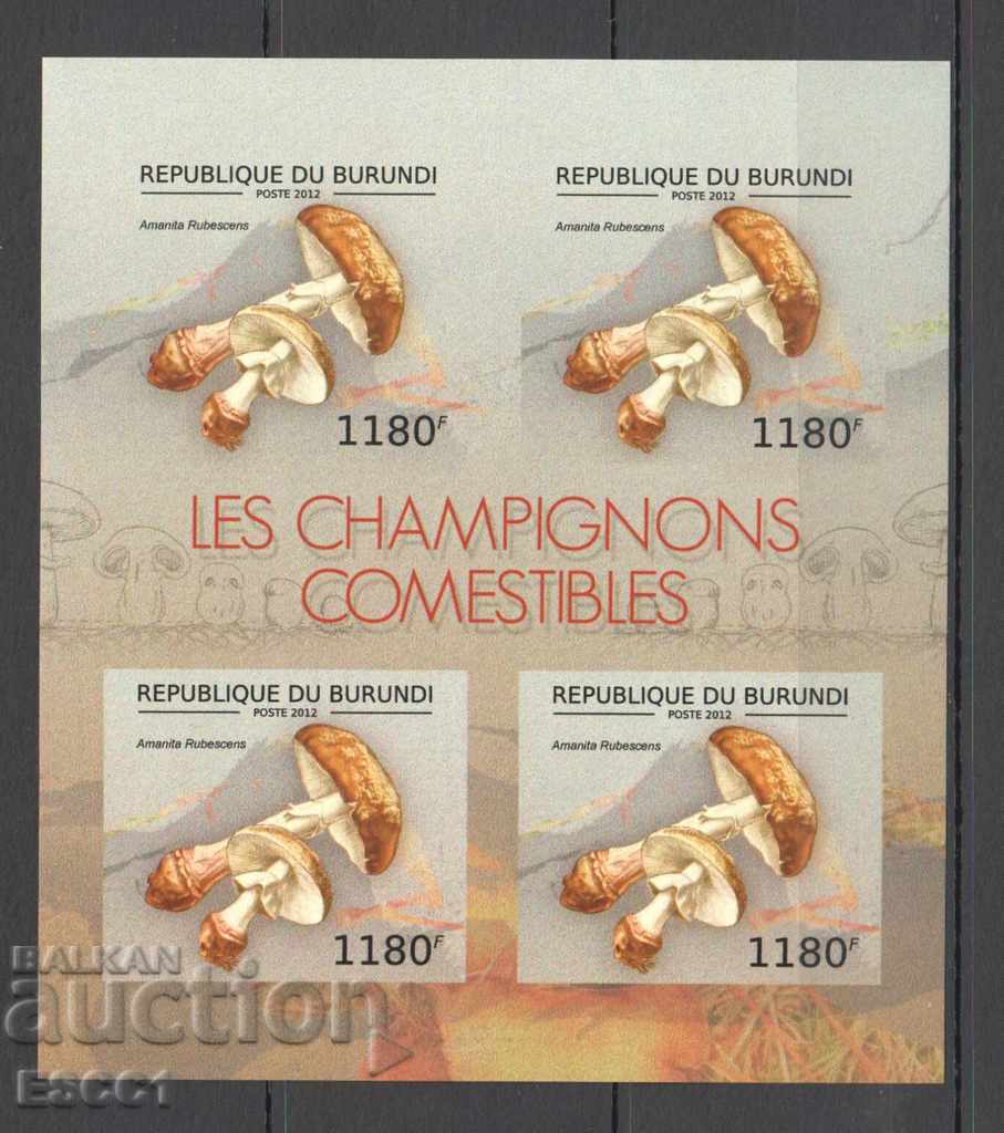 Pure blocuri neperforate Flora ciuperci 2012 din Burundi - 6 Pure blocuri neperforate Flora ciuperci 2012 din Burundi - 6