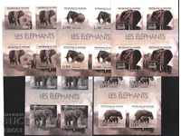 Чисти блокове неперфорирани Фауна Слонове 2012  от Бурунди