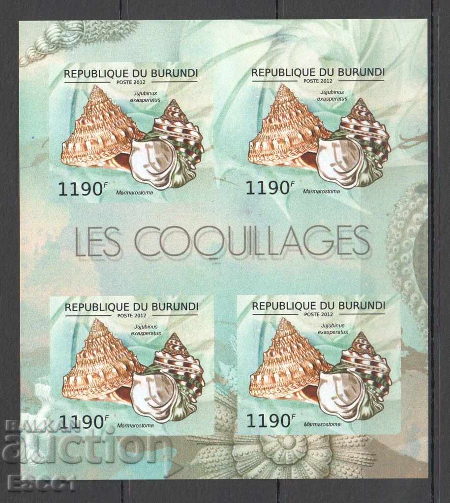 Pure Blocks Unperforated Fauna Shells 2012 from Burundi - 6 Pure Blocks Unperforated Fauna Shells 2012 from Burundi - 6