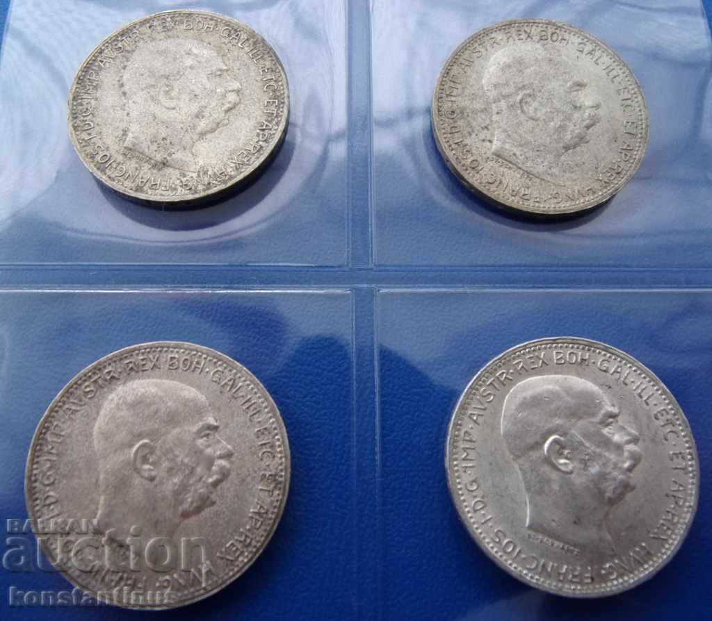 Imperiul Austro-Ungar 4 x 1 Coroană 1915-1916 UNC cu preț € 23.52 | 46.00 BGN