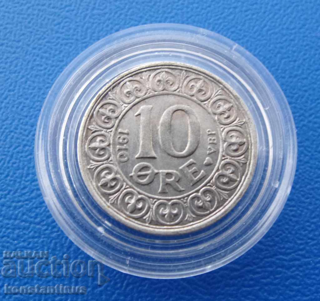 Дания 10  Оре 1910  UNC с цена € 10.74 | 21.01 лв.