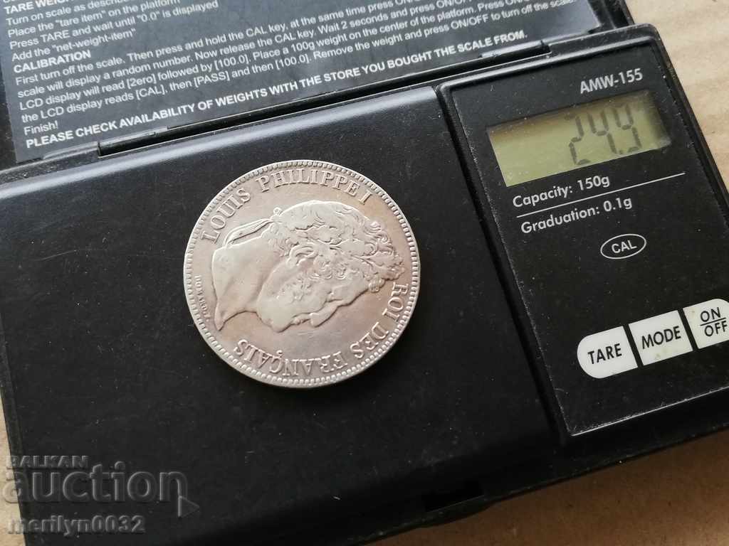 Delivery of 5 Francs Silver Coin