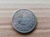 Монета 5 франка сребро