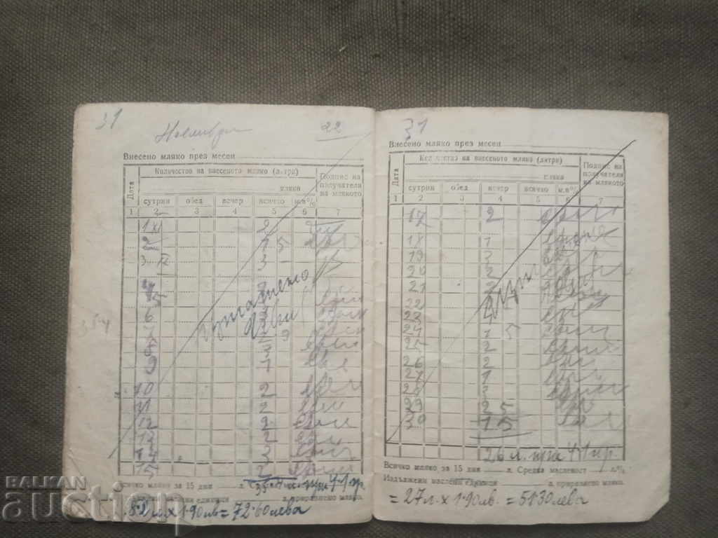 Auction  Book on a milk carrier village Lisets 1954