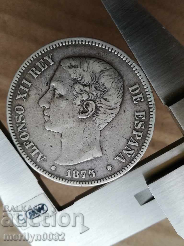 Доставка на Монета 5 песети сребро Доставка на Монета 5 песети сребро