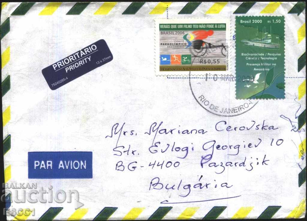Traveled envelope with Sport 2006, Ship 2000 from Brazil