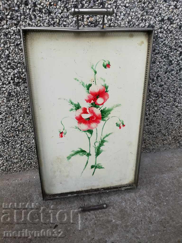 Old tray, tray, plateau with price 43.00 BGN | € 21.99 Old tray, tray, plateau with price 43.00 BGN | € 21.99