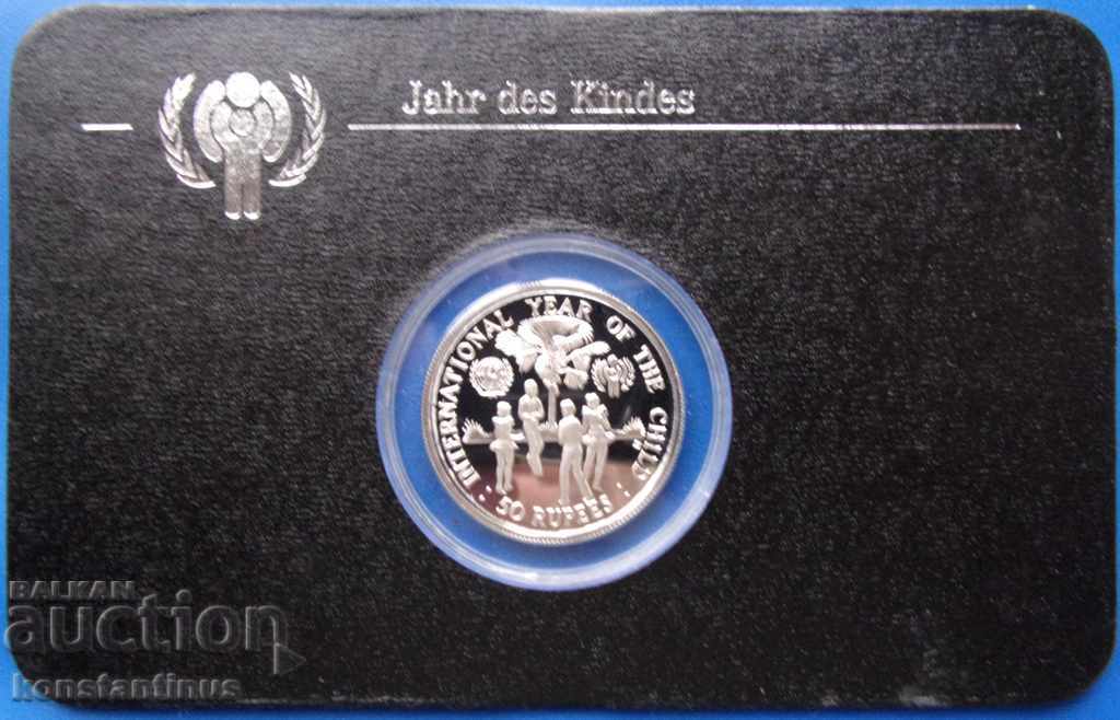 Licitație Seychelles 50 Rupie 1980 PROOF UNC Rare