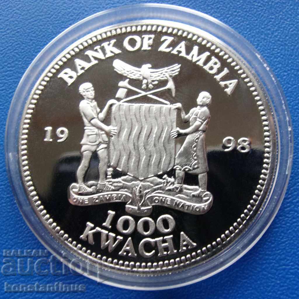 Zambia 1000 Kwak 1998 PROOF UNC Rare cu preț € 17.90 | 35.01 BGN