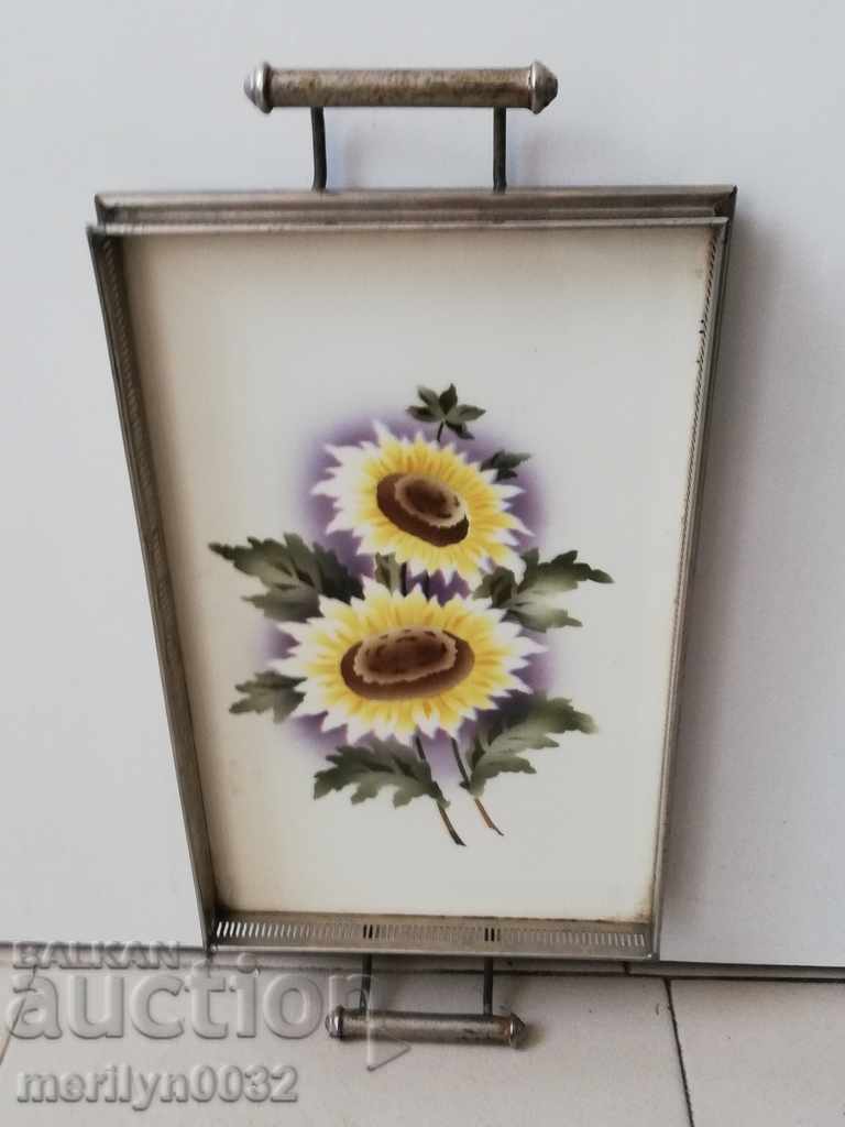 Old porcelain platter tray, plateau with price 55.00 BGN | € 28.12 Old porcelain platter tray, plateau with price 55.00 BGN | € 28.12