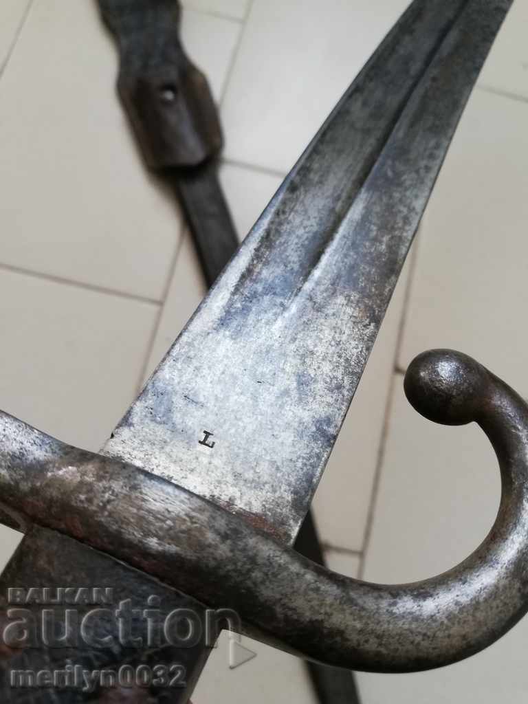 Bayonet bayonet knife for a Peabody-Martini rifle, cleaver with RTOV handle with price 739.00 BGN | € 377.84 Bayonet bayonet knife for a Peabody-Martini rifle, cleaver with RTOV handle with price 739.00 BGN | € 377.84