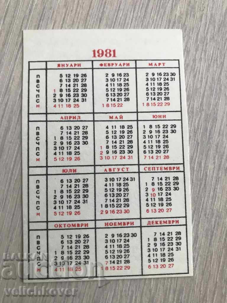 23009 Calendar Работенческо дело Правда 1981г. with price 1.00 BGN | € 0.51 23009 Calendar Работенческо дело Правда 1981г. with price 1.00 BGN | € 0.51