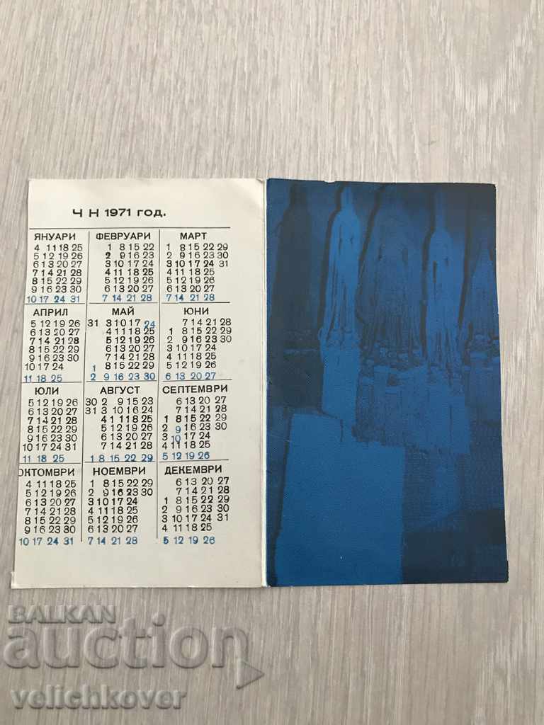 23044 България календарче Христо Петров Реснар 1971г.