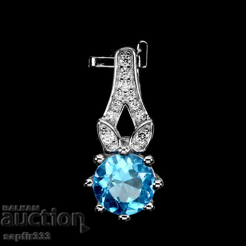 GENTLE FINE SILVER MEDALLION WITH NATURAL TOPAZ AND ZIRCONIA with price 102.00 BGN | € 52.15 GENTLE FINE SILVER MEDALLION WITH NATURAL TOPAZ AND ZIRCONIA with price 102.00 BGN | € 52.15