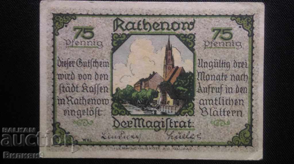 GERMANIA 75 pfennig 1922 Unc