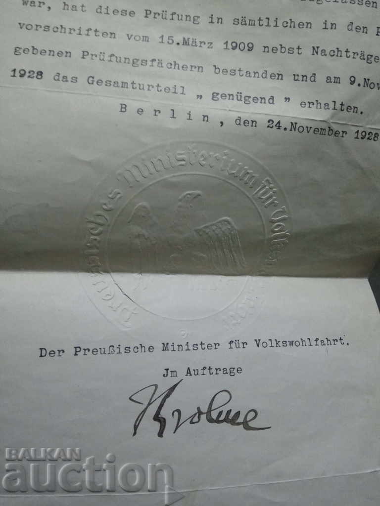Document for the dentist - Jeana Karlovo - Germany 1928 with price 50.00 BGN | € 25.56