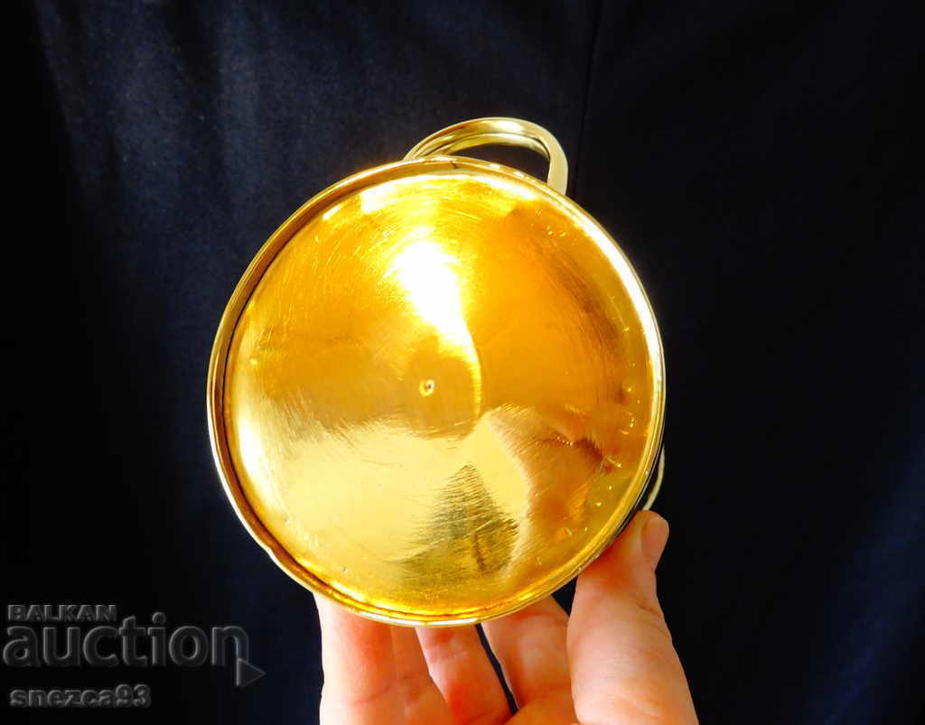 Antique bronze wine jug 450 ml., gold plating - 5