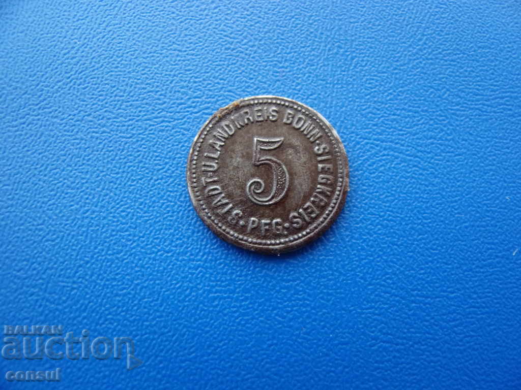 Γερμανία - Βόννη 5 Pennig 1918 με τιμή € 3.58 | 7.00 BGN Γερμανία - Βόννη 5 Pennig 1918 με τιμή € 3.58 | 7.00 BGN