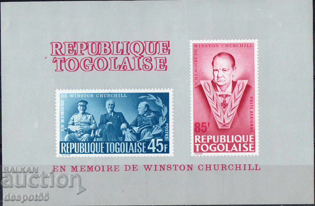 1965. Togo. In memory of W. Churchill 1874-1965. Block.