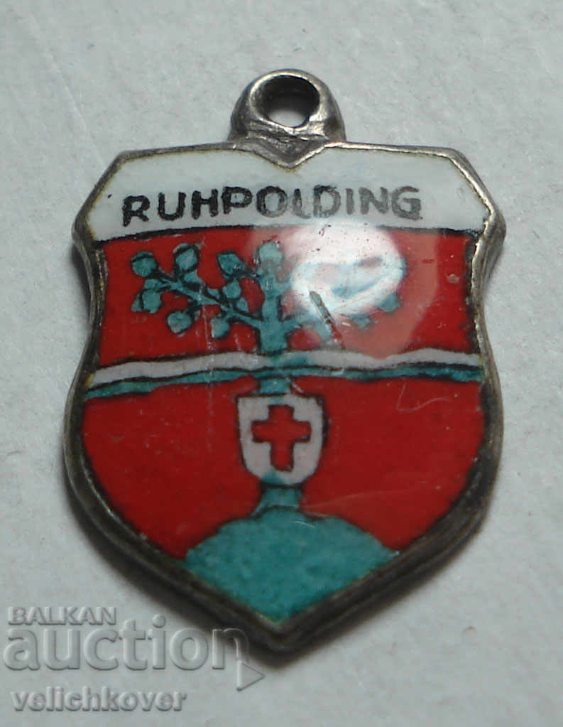 23449 Germany sign coat of arms city Ruhpolding silver sample 800