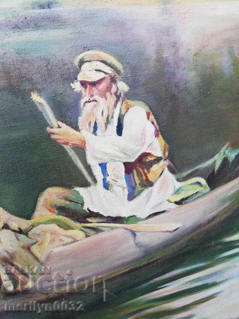 Εικόνα ζωγραφικής με λάδι ρωσικού τοπίου Άνθρωπος σε μια βάρκα με τιμή 689.00 BGN | € 352.28 Εικόνα ζωγραφικής με λάδι ρωσικού τοπίου Άνθρωπος σε μια βάρκα με τιμή 689.00 BGN | € 352.28