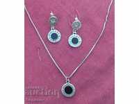 Silver Set Bvlgari Earrings and Necklace