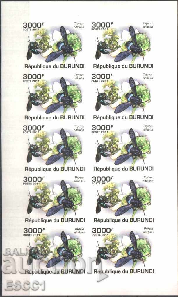 Auction  Pure Brands Sheets Unperforated Fauna Bees 2011 Burundi