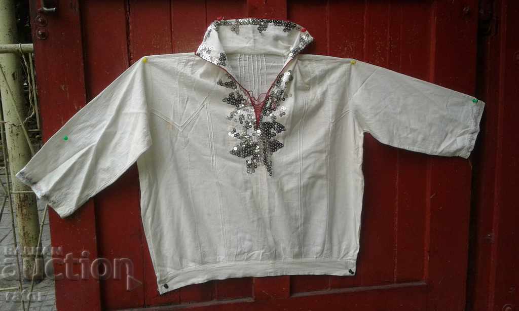 Authentic fringed shirt with embroidery and ruffles. Costumes