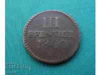 Германия Саксония 3  Пфенниг  1800 C  Рядка Монета