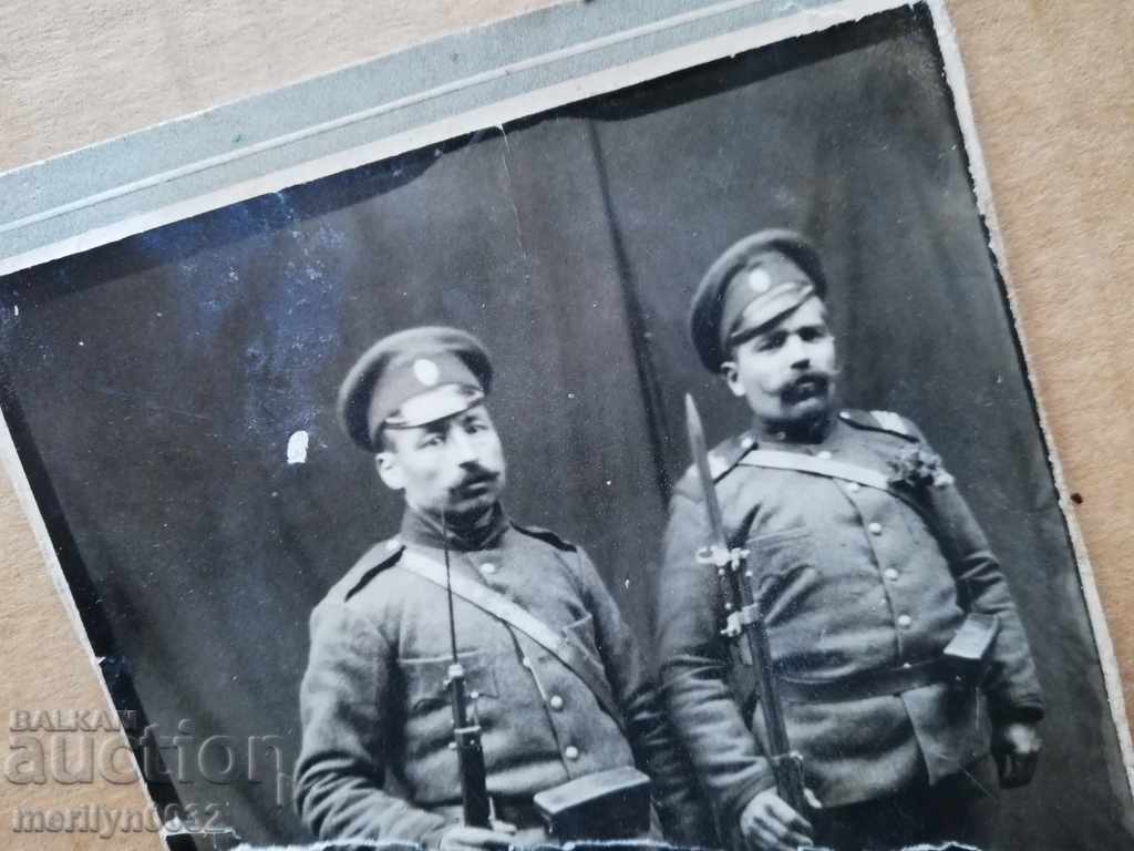 Old photo, photography, portrait of soldiers with rifle - 5