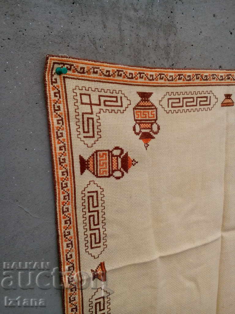 Auction  Old embroidered tablecloth