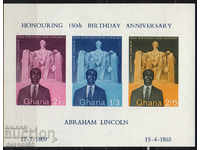 1959. Ghana. 150 years since the birth of Abraham Lincoln. Block.