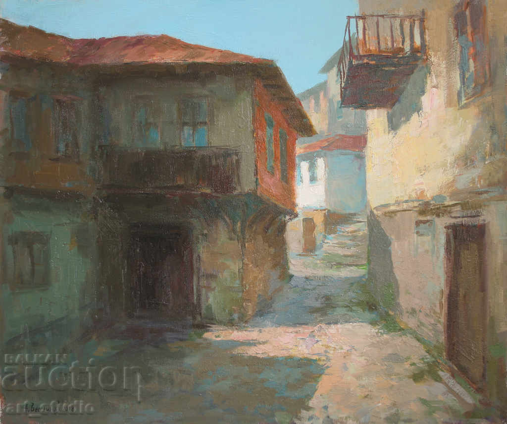 In the streets of Turnovo - oil paints