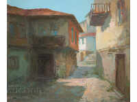 In the streets of Turnovo - oil paints